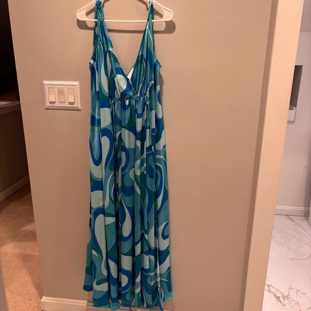 Patterned Blue Dress